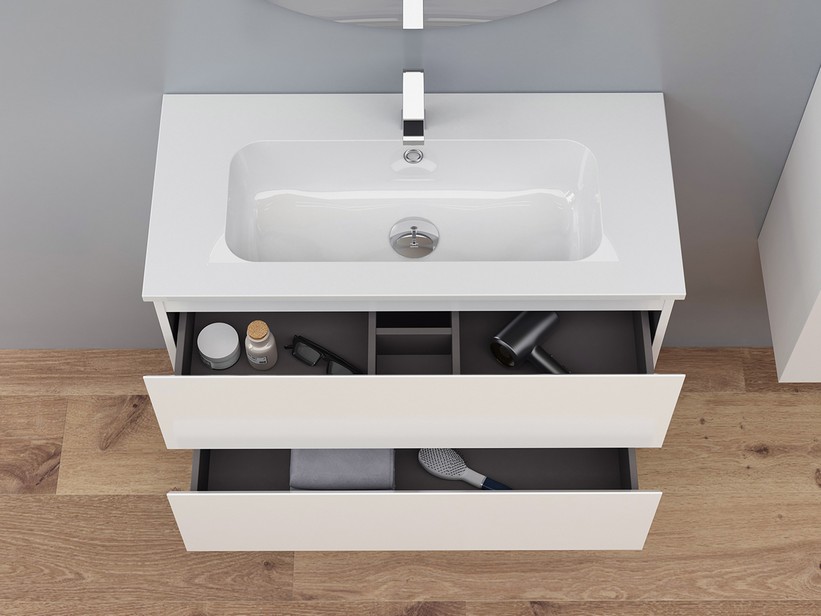 Marea Waschbeckenunterbau Br.80xTi.38 cm mit 2 Schubladen Weiß glänzend | IperCeramica Marea Waschbeckenunterbau Br.80xTi.38 cm mit 2 Schubladen Weiß glänzend | IperCeramica