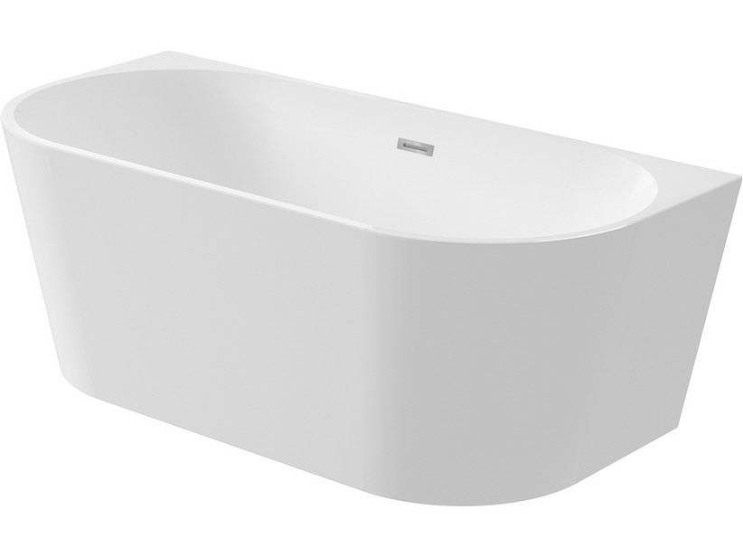 Wandbündige/freistehende Badewanne mit Füßen Silia cm 160x75x58 Weiß glänzend | IperCeramica