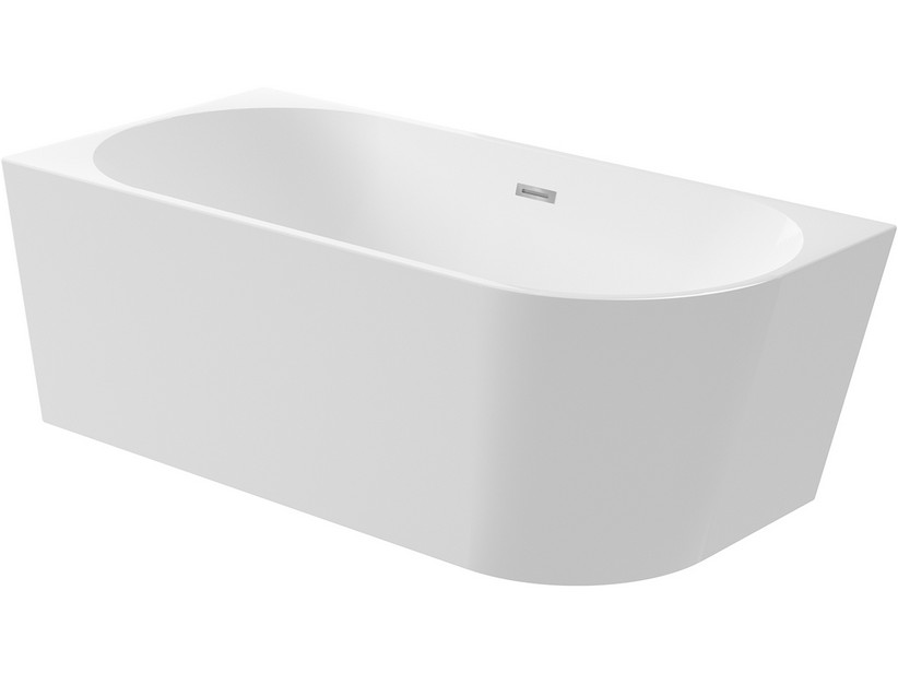 Linke Eckbadewanne mit Füßen Silia cm 160x75x58 Weiß glänzend | IperCeramica