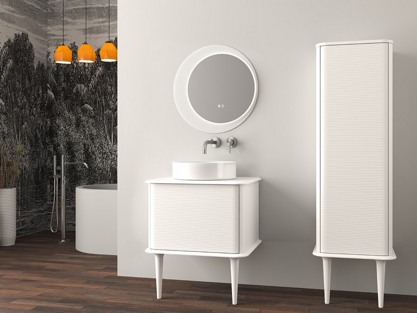 Standbadmöbel ATLAS L64 cm mit 1 Schublade und Platte - Ausführung Weiß matt | IperCeramica Standbadmöbel ATLAS L64 cm mit 1 Schublade und Platte - Ausführung Weiß matt | IperCeramica