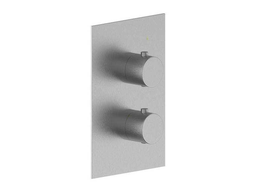 Duscharmatur-Platte unterputz 2 Wege Soulinox aus gebürstetem Edelstahll | IperCeramica