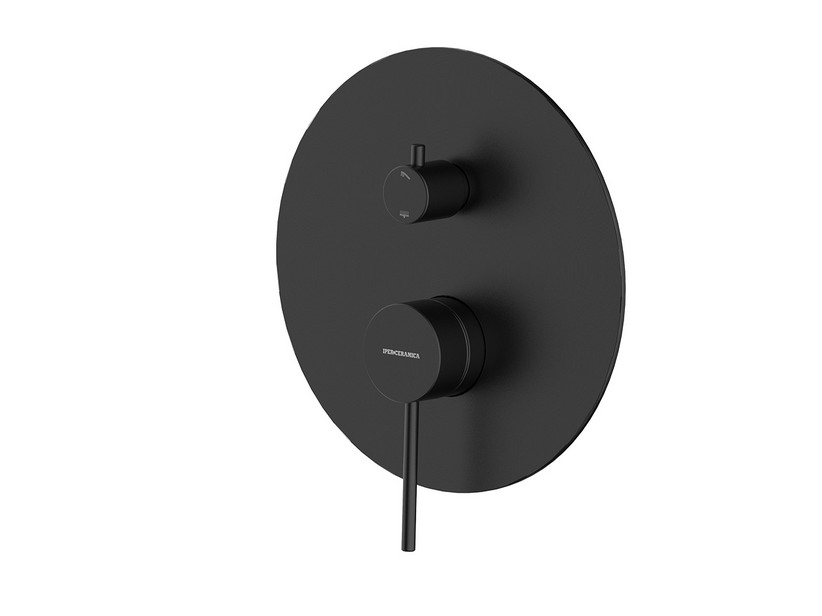 Blende für Duscharmatur einbau 2 Wege Spring Edelstahl 304 Schwarz matt | IperCeramica