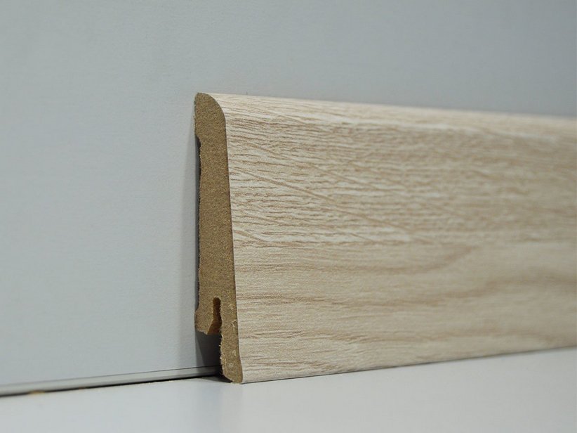 Sockelleiste MDF Eiche gebleicht Länge 2,40m | IperCeramica