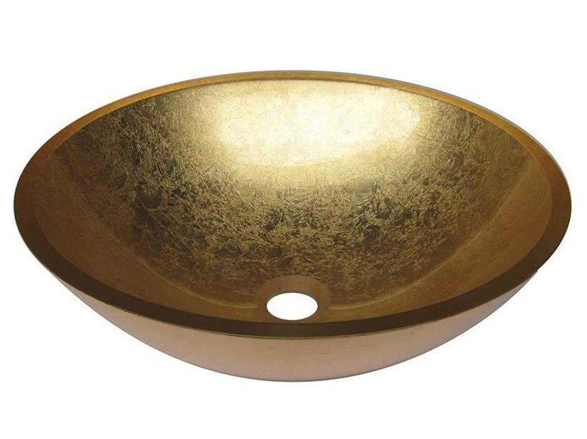 AUFSATZWASCHBECKEN PUREGLASS KRISTALL SCHALE Ø42X14 cm FARBE BRONZE | IperCeramica