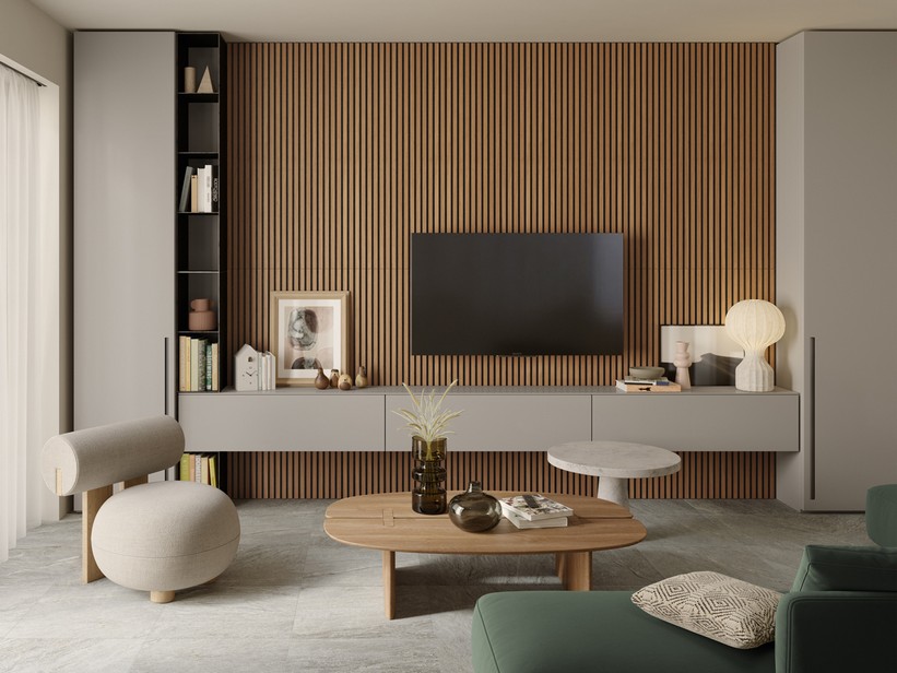 Dekorplatte Mikado Oak 520x2400 in Leisten aus Eichenholz | IperCeramica