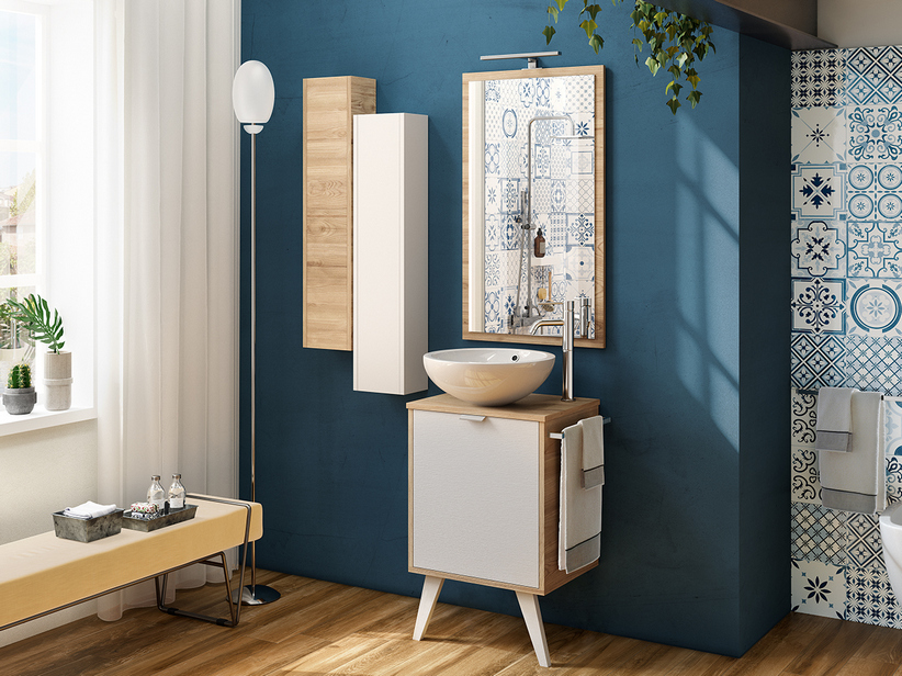 BADMÖBEL MILU' 50 CM 2 AUF DEM BODEN STEHENDE BEINE MIT PLATTE | IperCeramica