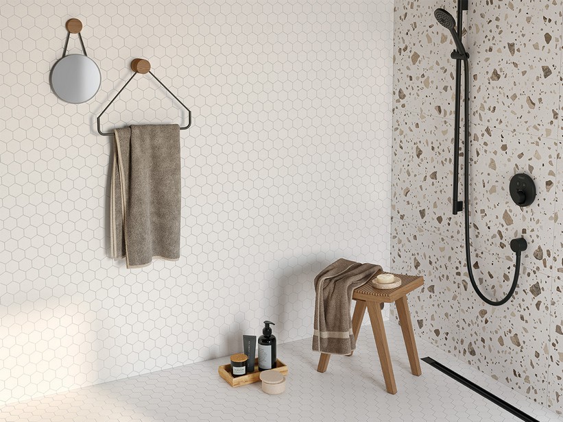 Mosaik Must Ice 29x27 Feinsteinzeug Zementoptik Weiß | IperCeramica