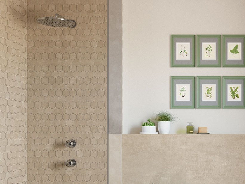 Mosaik Must Taupe 29X27 Feinsteinzeug Zementoptik Beige | IperCeramica