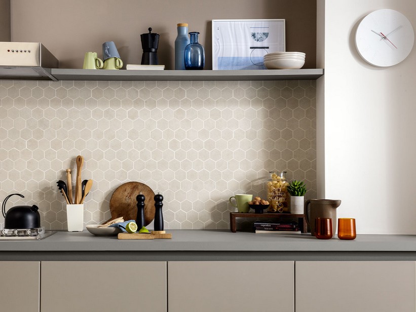 Mosaik Must White 29X27 Feinsteinzeug Zementoptik Elfenbein | IperCeramica