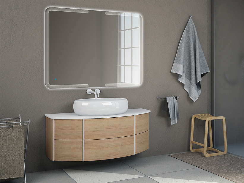 Badmöbel Olas 120 Unterteil und Platte Eiche Tabak | IperCeramica