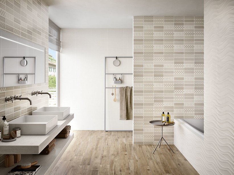 Wandfliese Pattern Sand 25X40 Patchwork Geometrisch Beige | IperCeramica