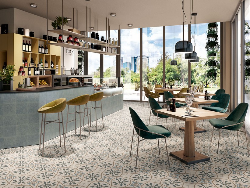 Fliese Novecento Deco Fantasy 20X20 Dekoriert Zementoptik Gesprenkelt mit Marmorstaub | IperCeramica
