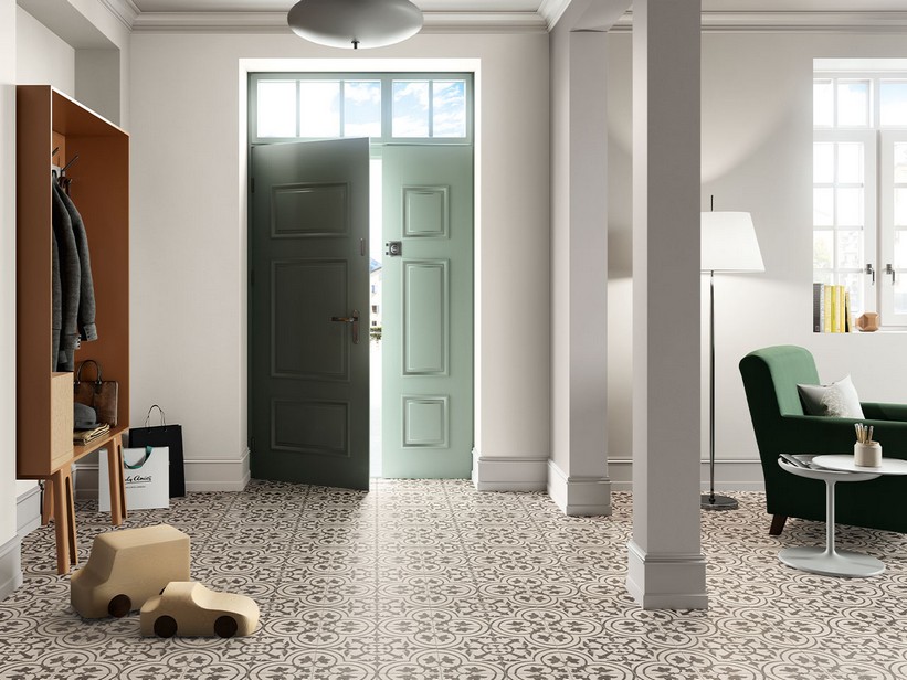Fliese Novecento Deco Classico 20X20 Dekoriert Zementoptik Gesprenkelt mit Marmorstaub | IperCeramica