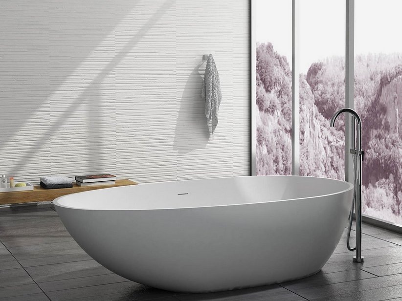 Freistehende Badewanne Oval Solid Surface 178X98 | IperCeramica